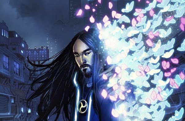 Artwork from the cover of Neon Future, the new Steve Aoki comic. Credit: Impact Theory Comics.