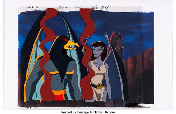 Gargoyles "Heritage" Raven and Angela Production Cel Setup with Animation Drawing Group of 2. Credit: Heritage