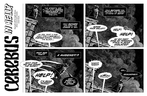 Page from Cerebus In Hell: Batvark Contagion
