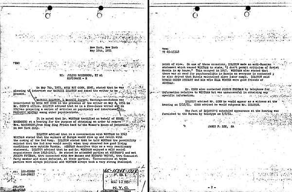 1951 FBI Fredric Wertham investigation.