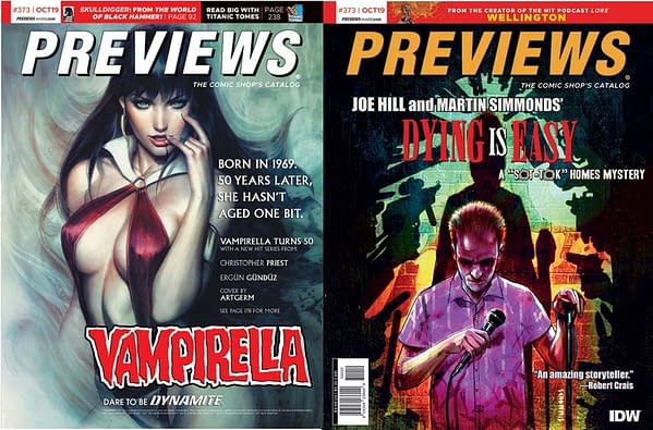 Artgerm's Vampirella and Joe Hill and Martin Simmonds' "Dying Is Easy" on Diamond Previews Covers Next Week