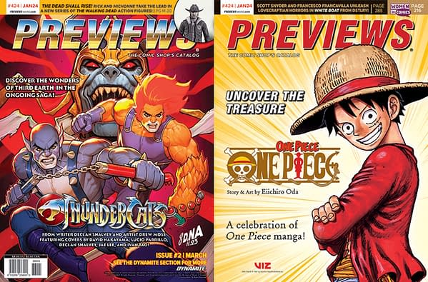 One Piece & ThunderCats On The Cover of Next Week's Previews Catalog
