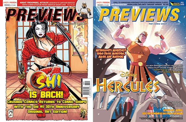 Shi & Hercules On Front Of Next Week's Previews Catalogue