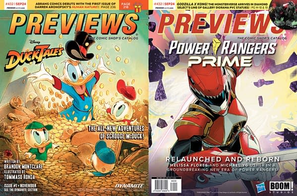 Duck Tales and Power Rangers on the covers of next week's Diamond Previews