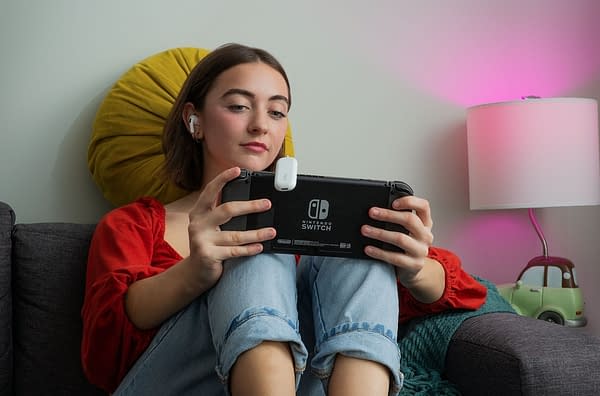 A look at the AirFly Pro being used on a Nintendo Switch, courtesy of Twelve South.