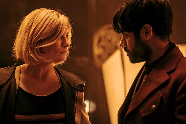 Jodie Whittaker as The Doctor, Sacha Dhawan as The Master - Doctor Who _ Season 12, Episode 10 - Photo Credit: James Pardon/BBC Studios/BBC America