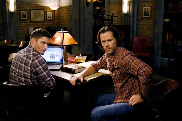 Supernatural -- "Destiny's Child" -- Image Number: SN1513a_0528b.jpg -- Pictured (L-R): Jensen Ackles as Dean and Jared Padalecki as Sam -- Photo: Jeff Weddell/The CW -- © 2020 The CW Network, LLC. All Rights Reserved.