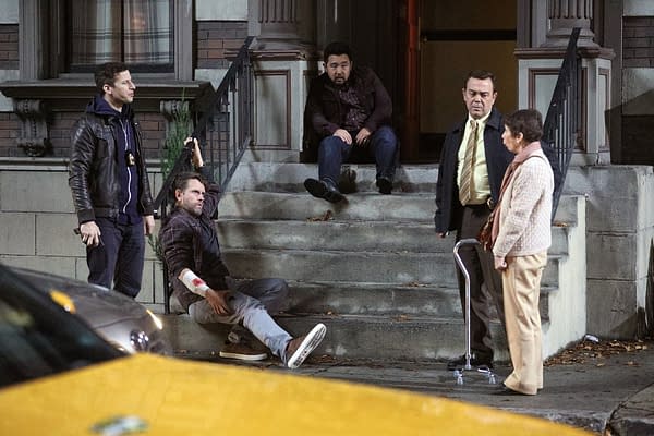 Jake and Boyle try to discover who's behind the blackout and robberies on Brooklyn Nine-Nine, courtesy of NBC.