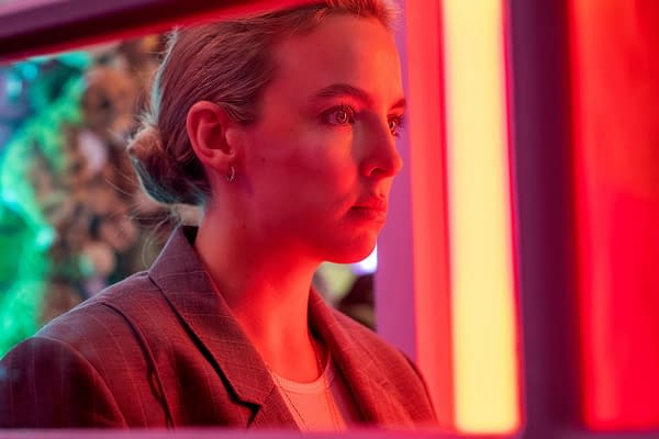 Villanelle works on her present for Eve in Killing Eve, courtesy of BBC America and AMC Networks.