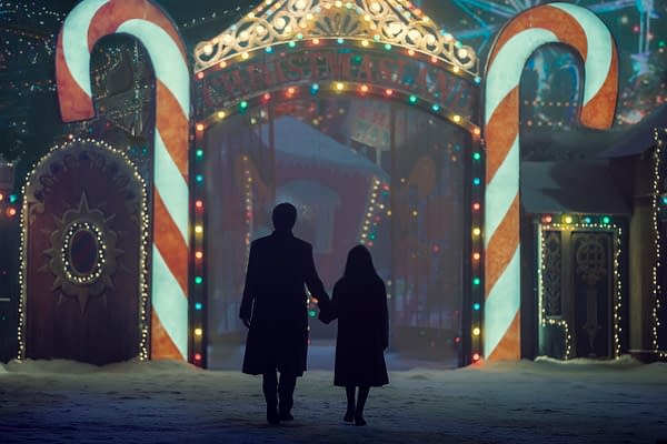 Zachary Quinto as Charlie Manx and Mattea Conforti as Millie Manx in NOS4A2, courtesy of AMC.