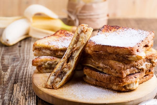 Chocolate, Peanut Butter, and Banana French Toast from Disney, courtesy of Shutterstock.com.