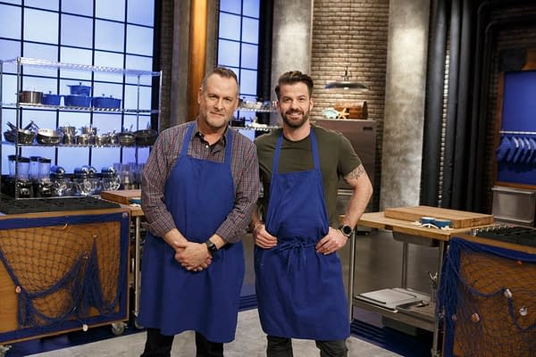 The Blue Team from Worst Cooks in America: Celebrity Edition, courtesy of Food Network.