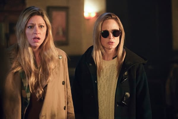 Jes Macallan as Ava Sharpe and Caity Lotz as Sara Lance/White Canary -- Photo: Jeff Weddell/The CW -- © 2020 The CW Network, LLC. All Rights Reserved.