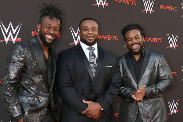 Kofi Kingston, Big E, Xavier Woods, The New Day at the WWE For Your Consideration Event at the TV Academy Saban Media Center on June 6, 2018 in North Hollywood, CA. Editorial credit: Kathy Hutchins / Shutterstock.com