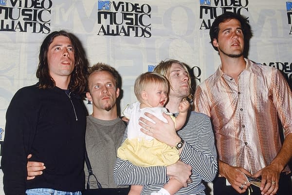 LOS ANGELES - SEP 2: Nirvana, Frances Bean Cobain, Kurt Cobain at the 10th Annual MTV Video Music Awards at the Universal Ampitheater on September 2, 1993 in Los Angeles, CA (Image: Kathy Hutchins/Shutterstock.com)