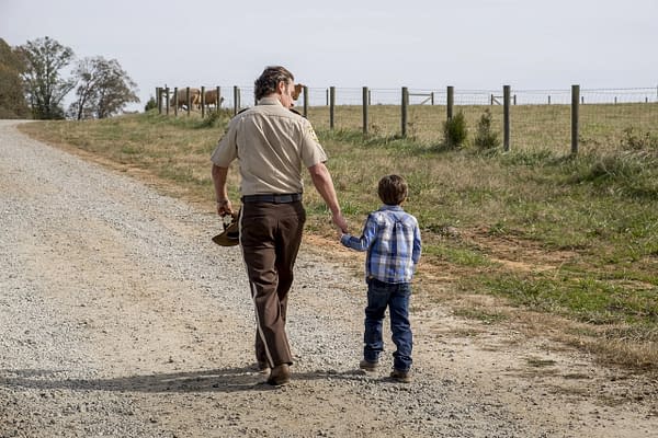 Rick and Carl in The Walking Dead (Image: AMC)