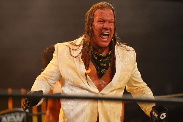 An enraged Chris Jericho is doused in orange juice on AEW Dynamite after declaring himself The Demo God.