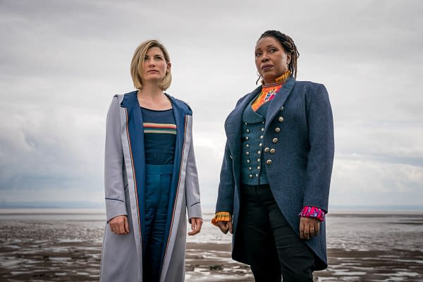 Jodie Whittaker as The Doctor, Jo Martin as Ruth Clayton - Doctor Who _ Season 12, Episode 5 - Photo Credit: Ben Blackall/BBC Studios/BBC America