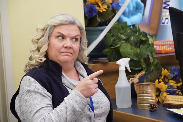 A.P. BIO -- "Tiny Problems" Episode 301 -- Pictured: Paula Pell as Helen -- (Photo by: Evans Vestal Ward/Peacock)