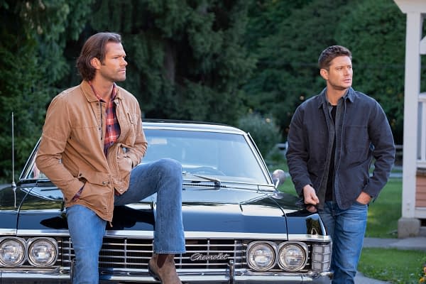 Supernatural -- "Carry On" -- Image Number: SN1520C_0272r.jpg -- Pictured (L-R): Jared Padalecki as Sam and Jensen Ackles as Dean -- Photo: Robert Falconer/The CW -- © 2020 The CW Network, LLC. All Rights Reserved.