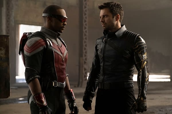 The Falcon and the Winter Soldier Staring Contest? Dance-Off Prelude?