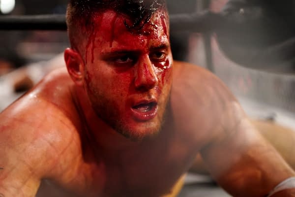 If AEW Dynamite Blood and Guts beat WWE Raw in the ratings, The Chadster would have been so upset he'd throw himself off the top of a ten foot cage into a pile o pillows with silver-painted cardboard on top of them. Luckily for the Chadster, Dynamite did not beat Raw. [Photo: All Elite Wrestling]