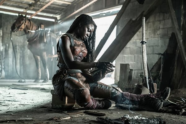 The Walking Dead: Gurira Posts Look at Lincoln's Bloody Rick Grimes