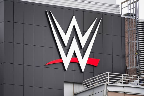 WWE logo on corporate headquarters building in Connecticut, photo by John Hanson Pye / Shutterstock.com.