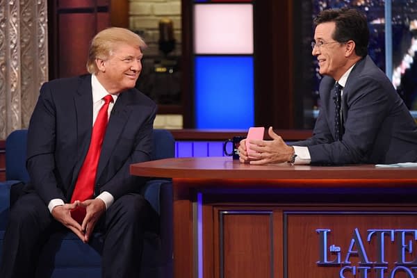 Trump Celebrates Colbert Firing; Says Kimmel, "Moron" Fallon Next