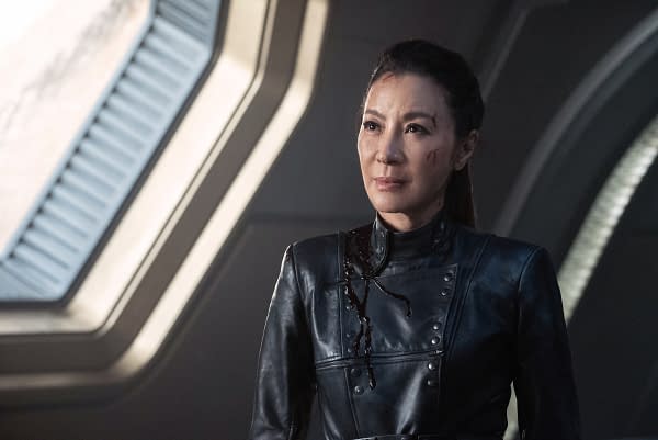 Pictured: Michelle Yeoh as Georgiou of the CBS All Access series STAR TREK: DISCOVERY. Photo Cr: Michael Gibson/CBS ©2020 CBS Interactive, Inc. All Rights Reserved.