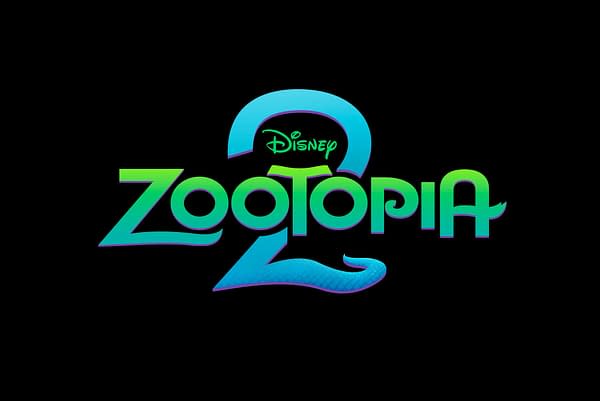 Logo for 'Zootopia 2' featuring vibrant green and blue lettering with a stylized serpent motif in the design. The logo indicates it is part of the Disney animated franchise.