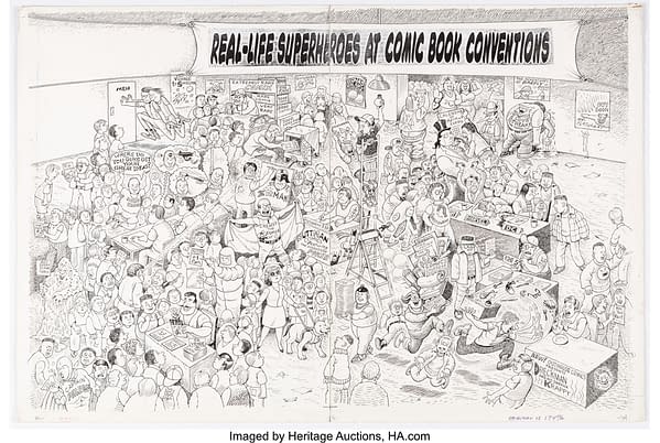 Al Jaffee and his take on Comic Cons for MAD Magazine at auction