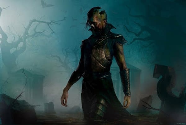 The artwork for Magic: The Gathering's Walking Corpse card, originally from the Innistrad expansion set. Illustrated by Igor Kieryluk.