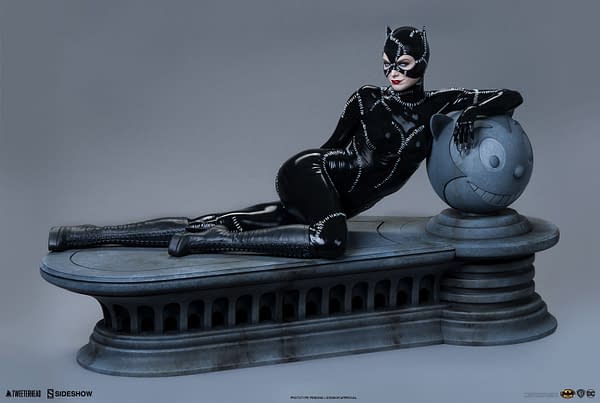Batman Returns Catwoman Lounges Around with New Tweeterhead Statue