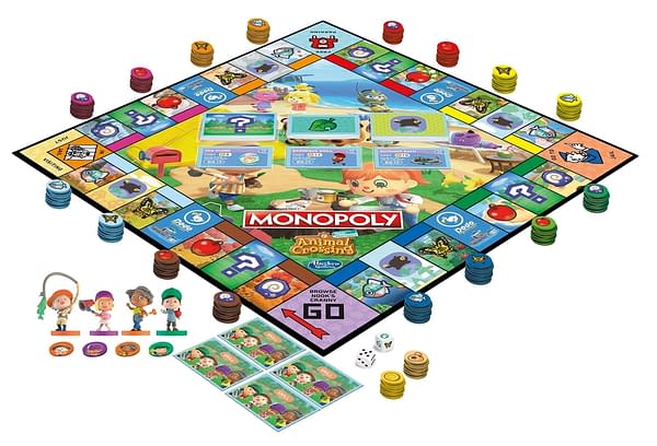 A look at the game and pieces for Monopoly Animal Crossing: New Horizons Edition, courtesy of Hasbro.