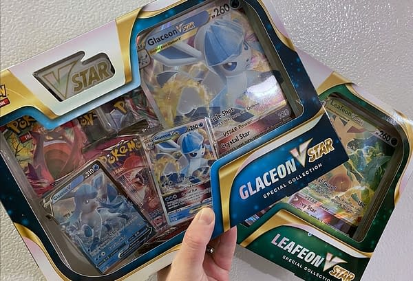 Glaceon & Leafeon VSTAR Special Collection boxes. Credit: Theo Dwyer