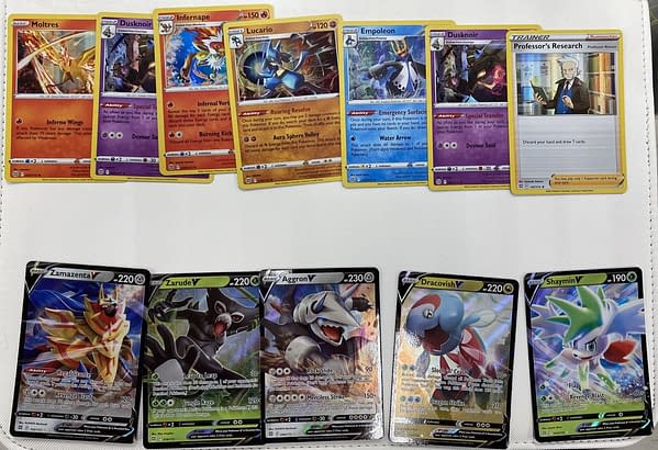 Pokémon TCG Brilliant Stars booster box pulls. Credit: Theo Dwyer