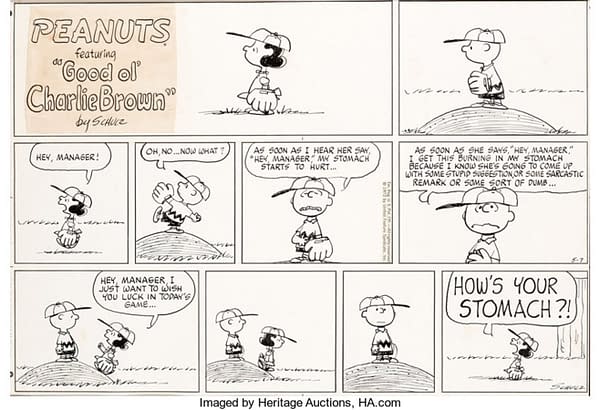 Peanuts Sunday Baseball Strip By Shultz Up For Auction At Heritage