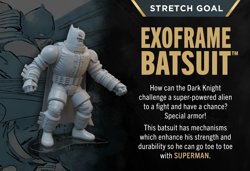 Batman's Exoframe Batsuit for use in Batman: The Dark Knight Returns, a new game funded on Kickstarter.