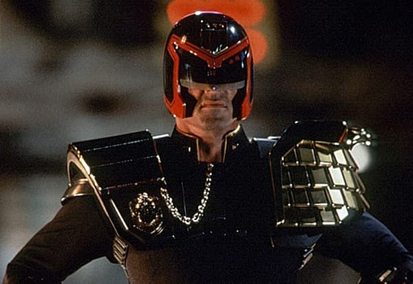 Sylvester Stallone as Judge Dredd (Image: Screen Cap)