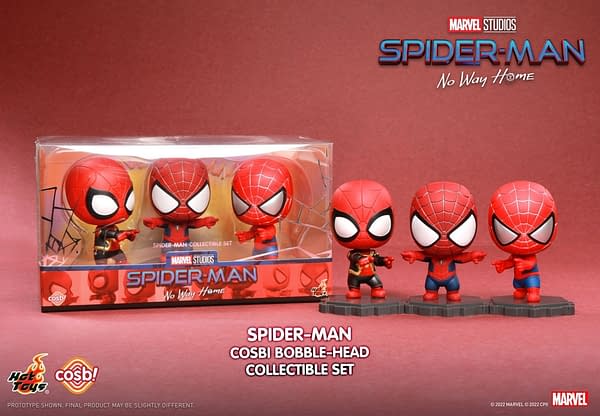 Spider-Man: No Way Home Three Peters Meme Cosbaby Set Hits Hot Toys