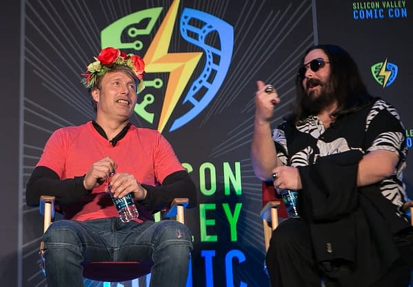 Mads Mikkelsen Wore a Fannibal Flower Crown at Silicon Valley Comic Con