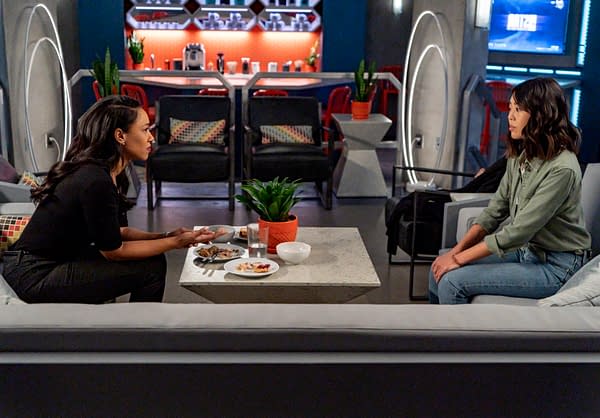 Candice Patton as Iris West - Allen and Victoria Park as Kamilla in The Flash, courtesy of The CW.