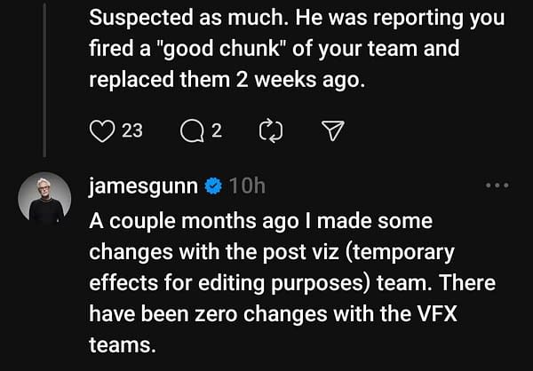 James Gunn KOs More Superman Gossip: "My VFX Teams Are Killing It"