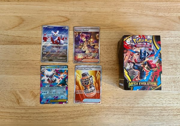 Pokémon TCG Mega Evolution Era Booster Box pulls. Credit: Theo Dwyer Pokémon TCG Mega Evolution Era Booster Box pulls. Credit: Theo Dwyer