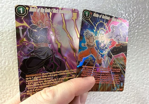 Dragon Ball Super Card Game Realm of the Gods booster box hits. Credit: Theo Dwyer