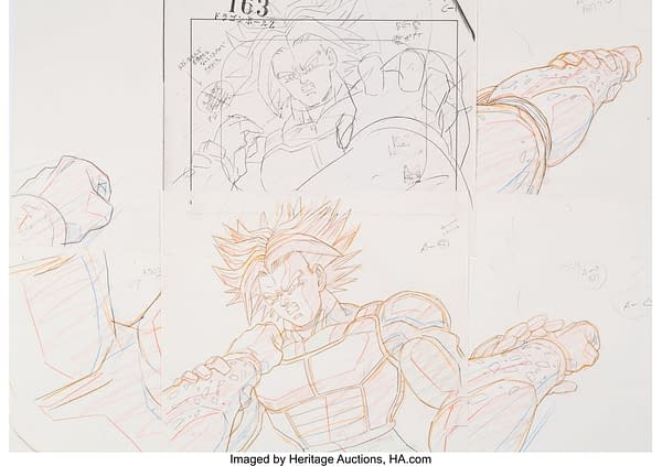 Dragon Ball Z "Saving Throw" Future Trunks and Perfect Cell Animation Drawing Sequence of 12. Credit: Heritage