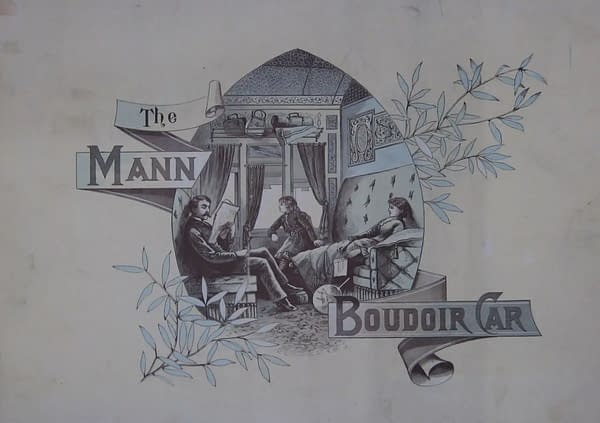 Mann Boudoir Car brochure, 1880s.