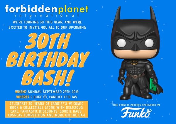 Today, Forbidden Planet Cardiff Celebrates Thirty Years - Sponsored by Funko