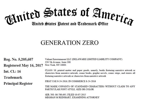 Will Valiant Sue DC Comics Over Generation Zero Trademark?